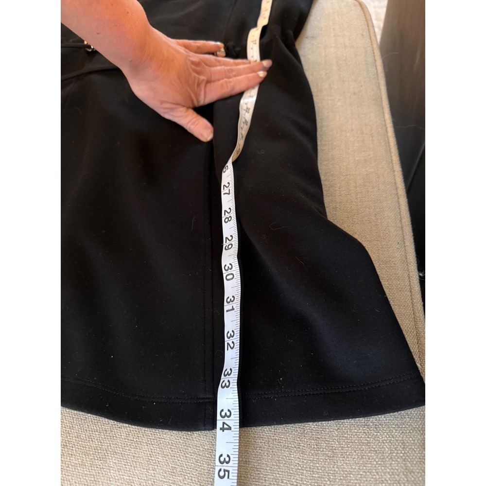 Elie Tahari Black Short Sleeve Drawstring Waist Mini Dress Pockets Large - Picture 9 of 10
